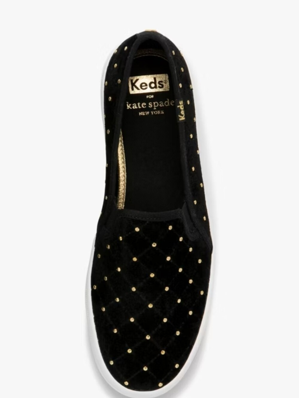 Keds X Kate Spade New York Double Decker Quilted Velvet Sneakers Sz 8 - Picture 2 of 14